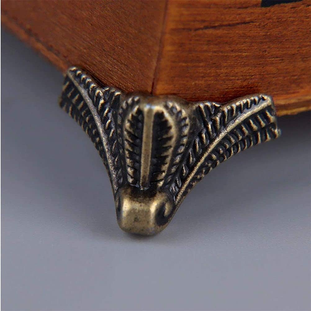 Tia® | Small Stylish Miniature Metal Hardware for Wooden Jewellery Box, Gift & Cash Boxes & Small DIY Works- (4, Metal Bronze Corner-22x22mm)