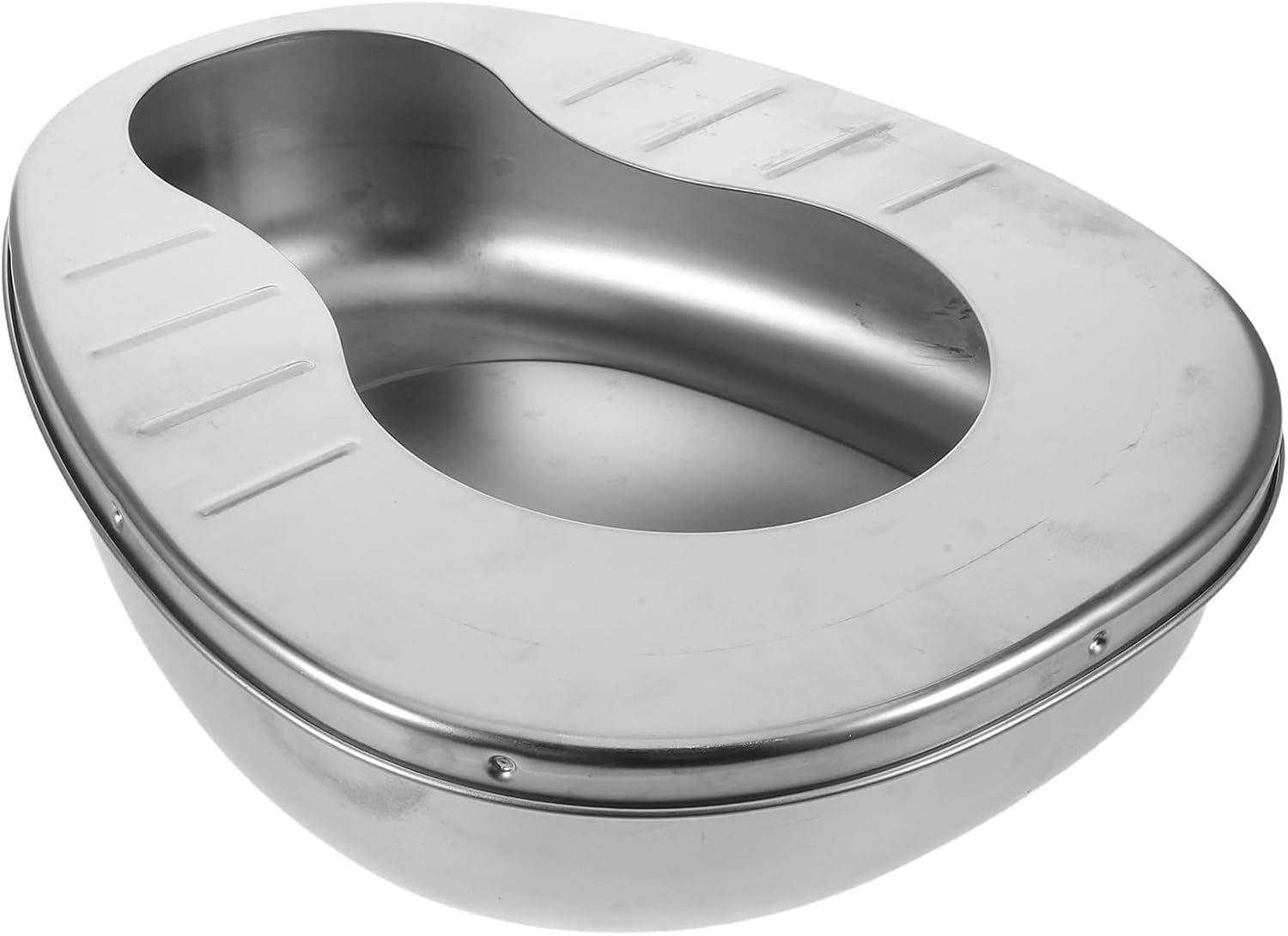 Stainless Steel Bed Pan for Elderly Male and Female – Metal Portable Bedpan Without Lid, Nursing Bedpan for Bedridden Patients, Hospital and Home Care Use
