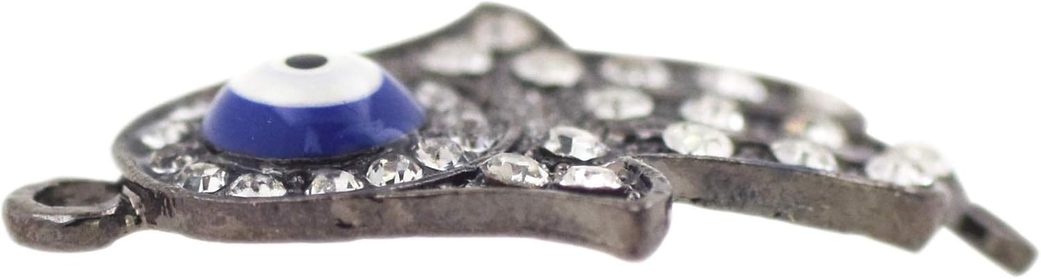 Mandala Crafts Gunmetal Evil Eye Hamsa Hands Charms Beads for Jewelry Making – Metal Hand of Fatima Pendants for Adult Hamsa Pendant Necklaces & Bracelets - Image 3