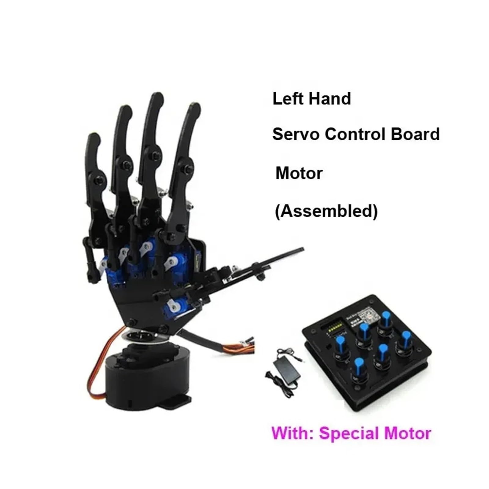 Robotic Bionic Robot prawa/lewa dłoń, mechaniczny silnik ramienia pięć palców z systemem sterowania do nauczania robotyki, szkolenia (lewa ręka)