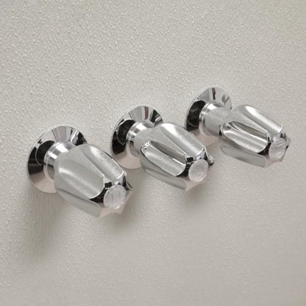 Kit de repuesto de vástago de válvula de ducha para grifos de bañera y ducha de 3 manijas, piezas de reconstrucción de latón con asas de metal cromado, juego de molduras de bañera para grifo mezclador
