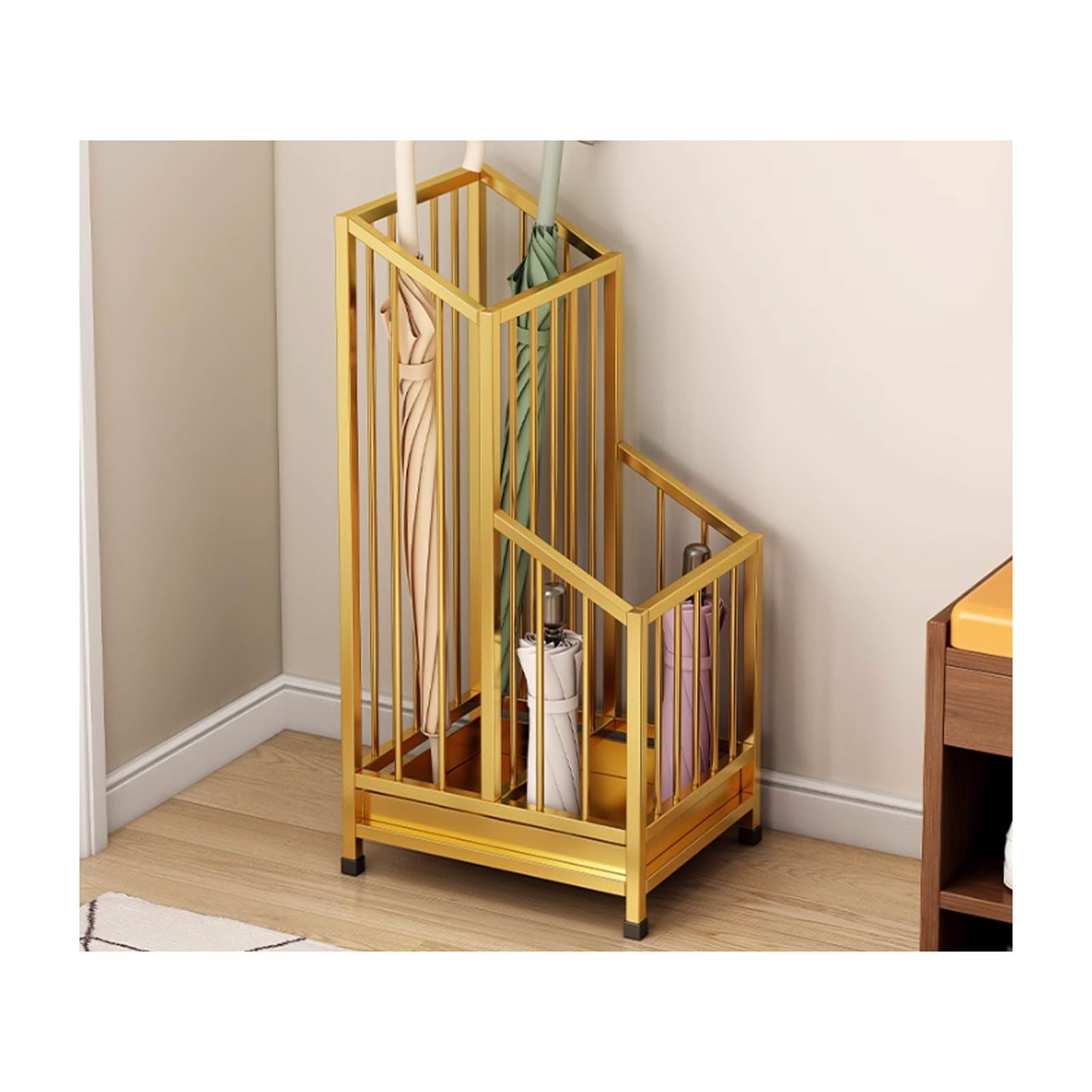 DUANHOZ Freestanding Metal Umbrella Holder with Removable Drip Tray for Home, Office, Entryway, and Hallway Organization