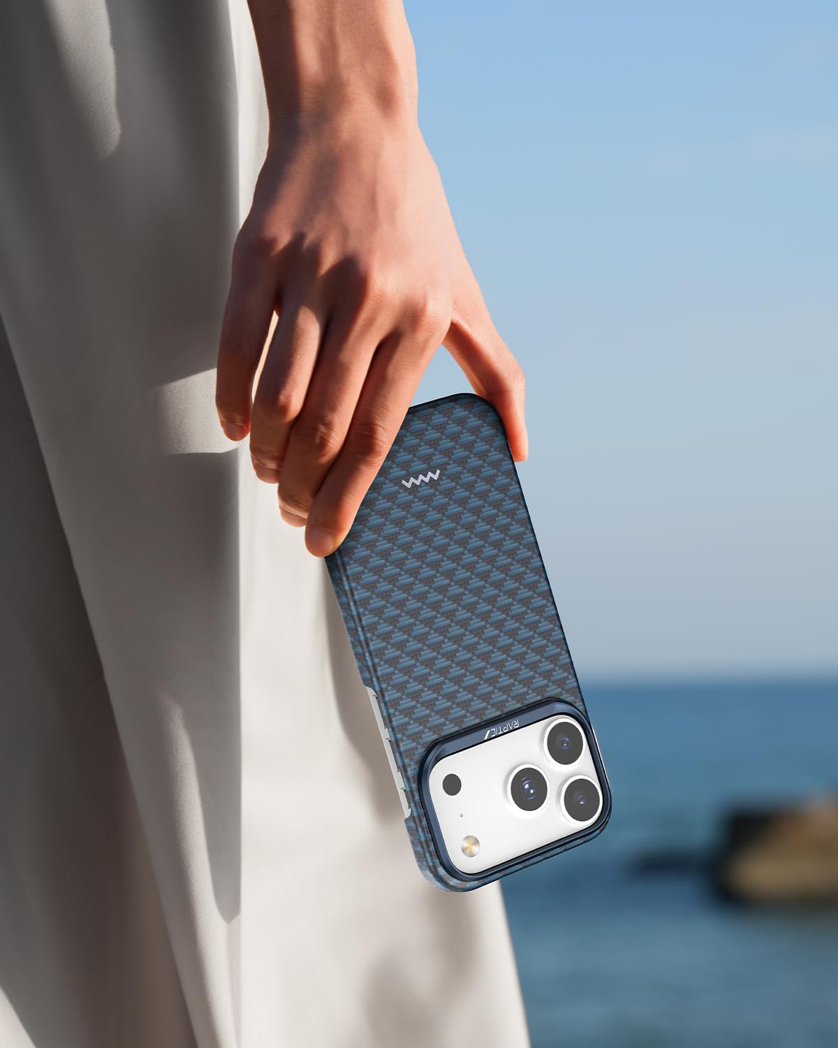 RAPTIC AeroWoven Case for iPhone 17 Pro Max 6.9 inch, Compatible with MagSafe, Non-Slip & Ultra Slim Light Case for 17 Pro Max with Caseless Feeling, 1500D Aramid Fiber Textures, Profound