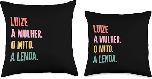 Miniatura 3 de Designs De Nomes Engraçados Para Mulher Funny Portuguese First Name Design-Luize Throw Pillow 18x18 Multicolor