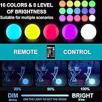 Vista 1 de Luz solar de globo brillante de 8 pulgadas, lámpara solar de bola de jardín de 16 colores cambiantes, luz de orbe brillante con control remoto