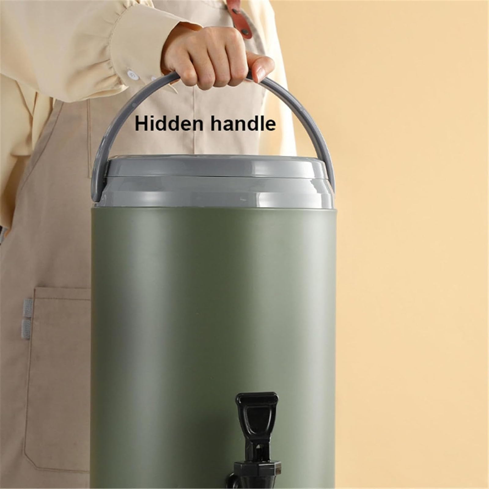 Dispensador de bebidas aislado de acero inoxidable con grifo, olla fría y caliente de 6 L para café, té, agua, leche, jugo, ideal para fiestas, eventos y uso doméstico