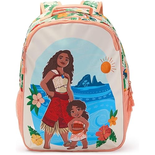 Disney Store Official Moana 2 Backpack - Kids Backpack with Embroidered Accents, Adjustable Straps, Zip Compartments & Mesh Pockets, Screen Art Featuring Moana and Simea