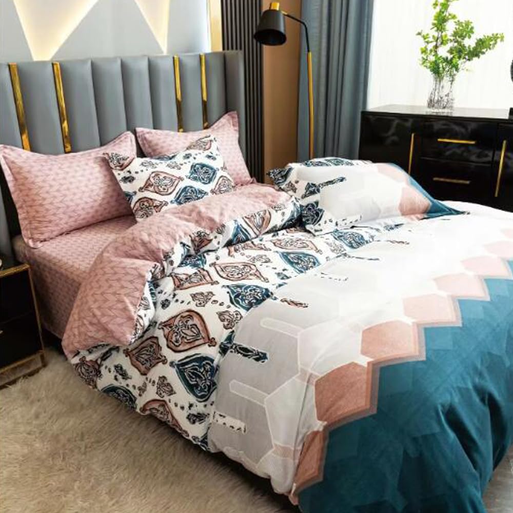 BLACK KEE 6 Piece King Size Royal Design Soft Material bedding Set