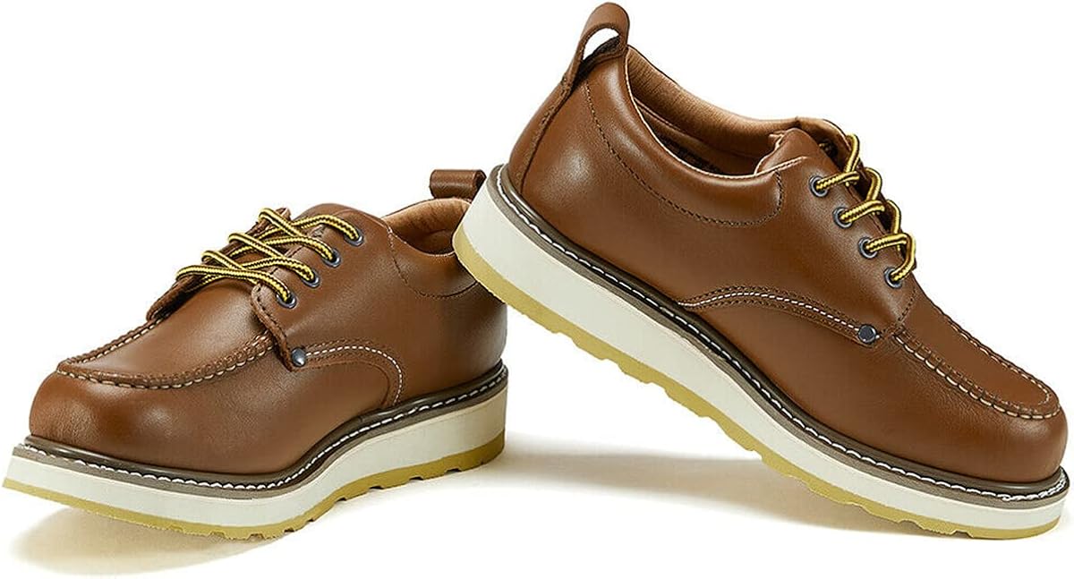  | Men's 4" Soft Toe SureTrack Leather Slip Resistant Durable Breathable Oxford Work Boots Shoes 82994 | Industrial & Construction Boots