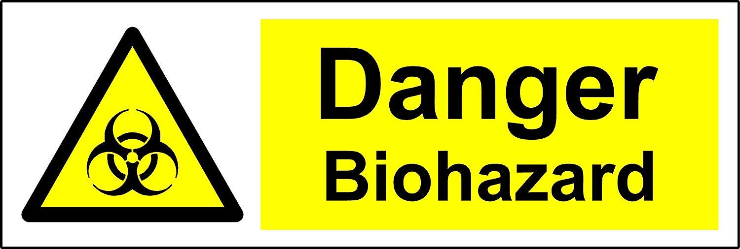 Kpcm Display Ltd Danger Biohazard Safety Sign - 1.2Mm Rigid Plastic 150Mm X 50Mm