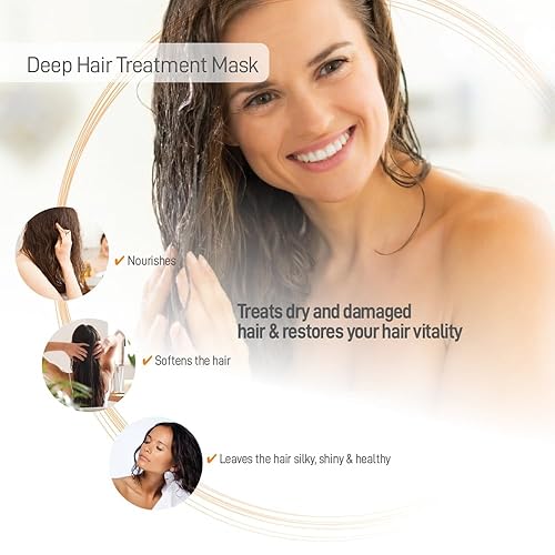 Miniatura 3 de Moraz Polygonum - Mascarilla capilar intensiva para cabello seco dañado, hidratante para cabello teñido y tratado químicamente, 12 onzas