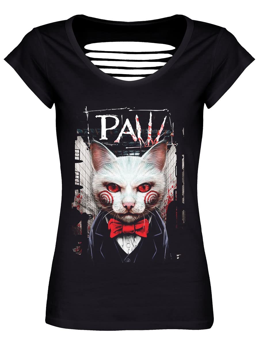 Grindstore Women's Black Horror Paw Razor Back T-Shirt