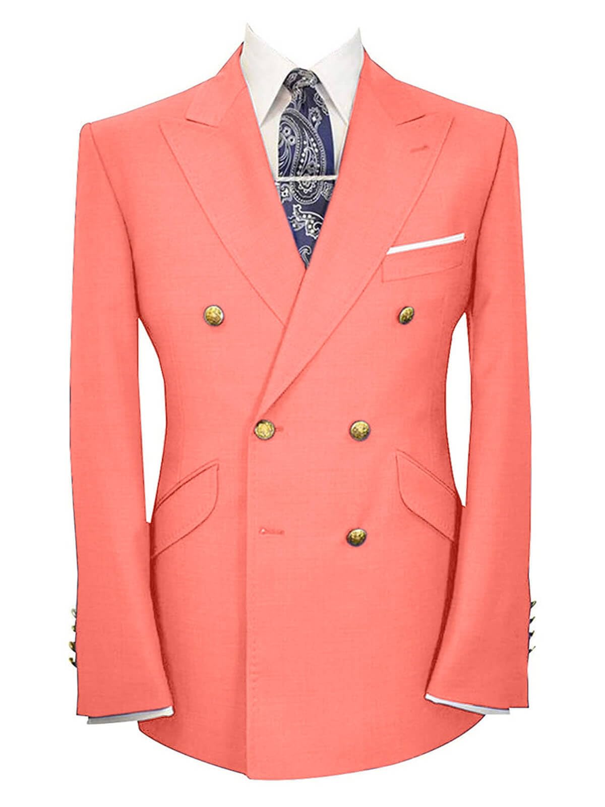 Wemaliyzd Men's Sport Coat Classic Fit Peak Lapel Double Breasted Suit Blazer