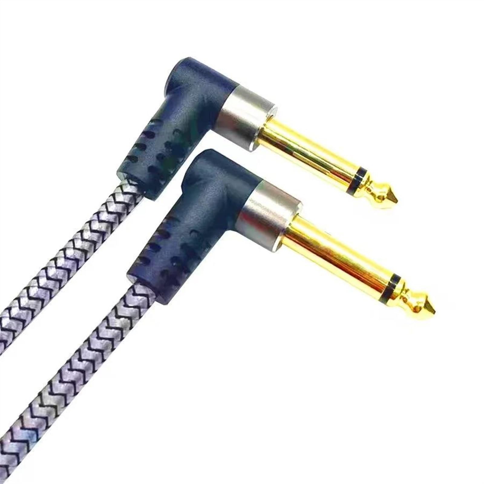 Kabel instrumentowy Kabel Kątowy Jack 6,35 Mm Mono Pozłacany 0,15 M/ 30 Cm /0,5 M/ 1 M Kabel Męski Do Męskiego Do Gitary Basowej(0.15m(2pcs))