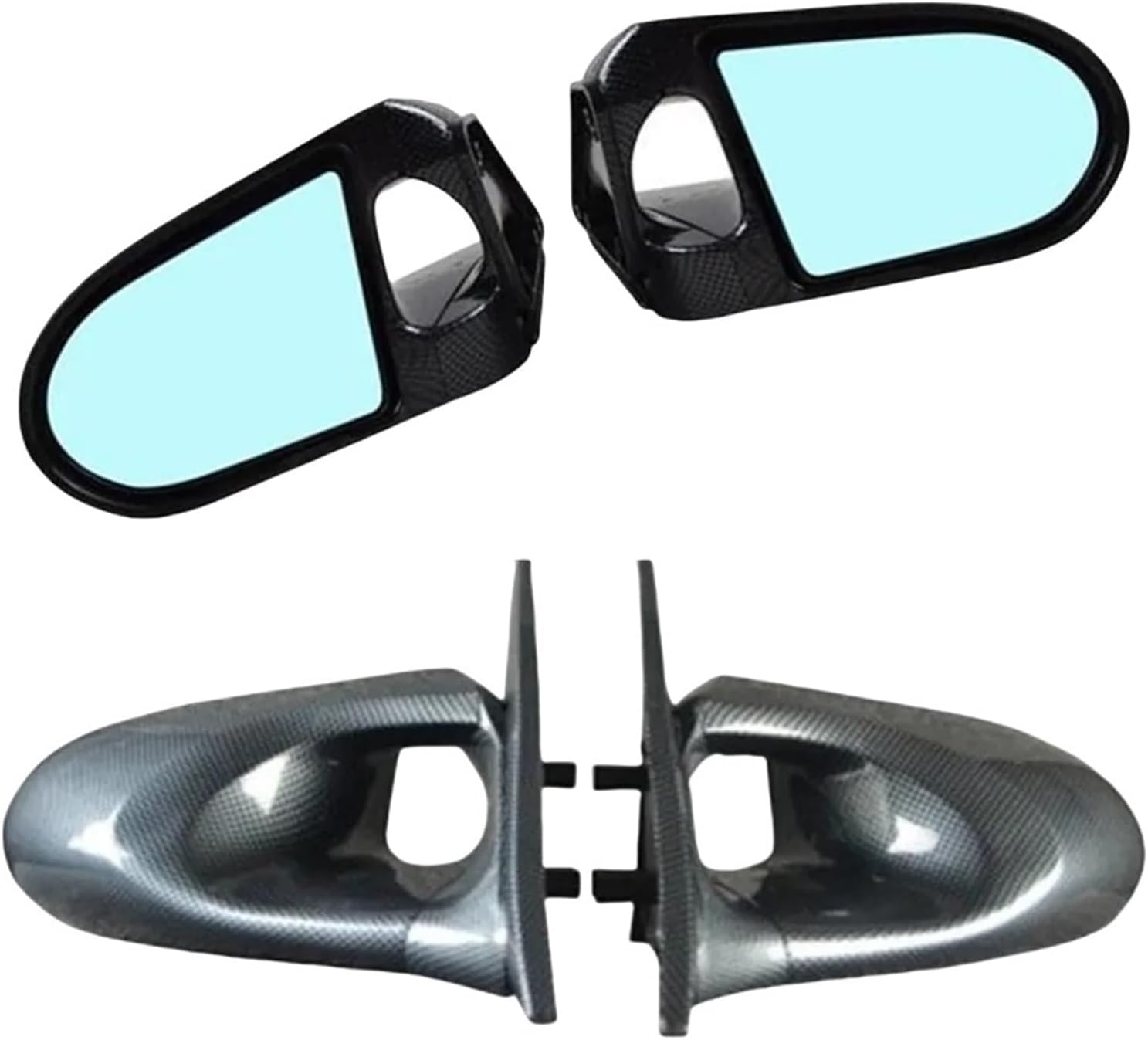Racing Manual Adjustable Door Side View Mirrors Set of 2 for Honda Civic EG EK 4 Door Sedan 1992-2000 Black (Carbon 96-00 EK 4DR)