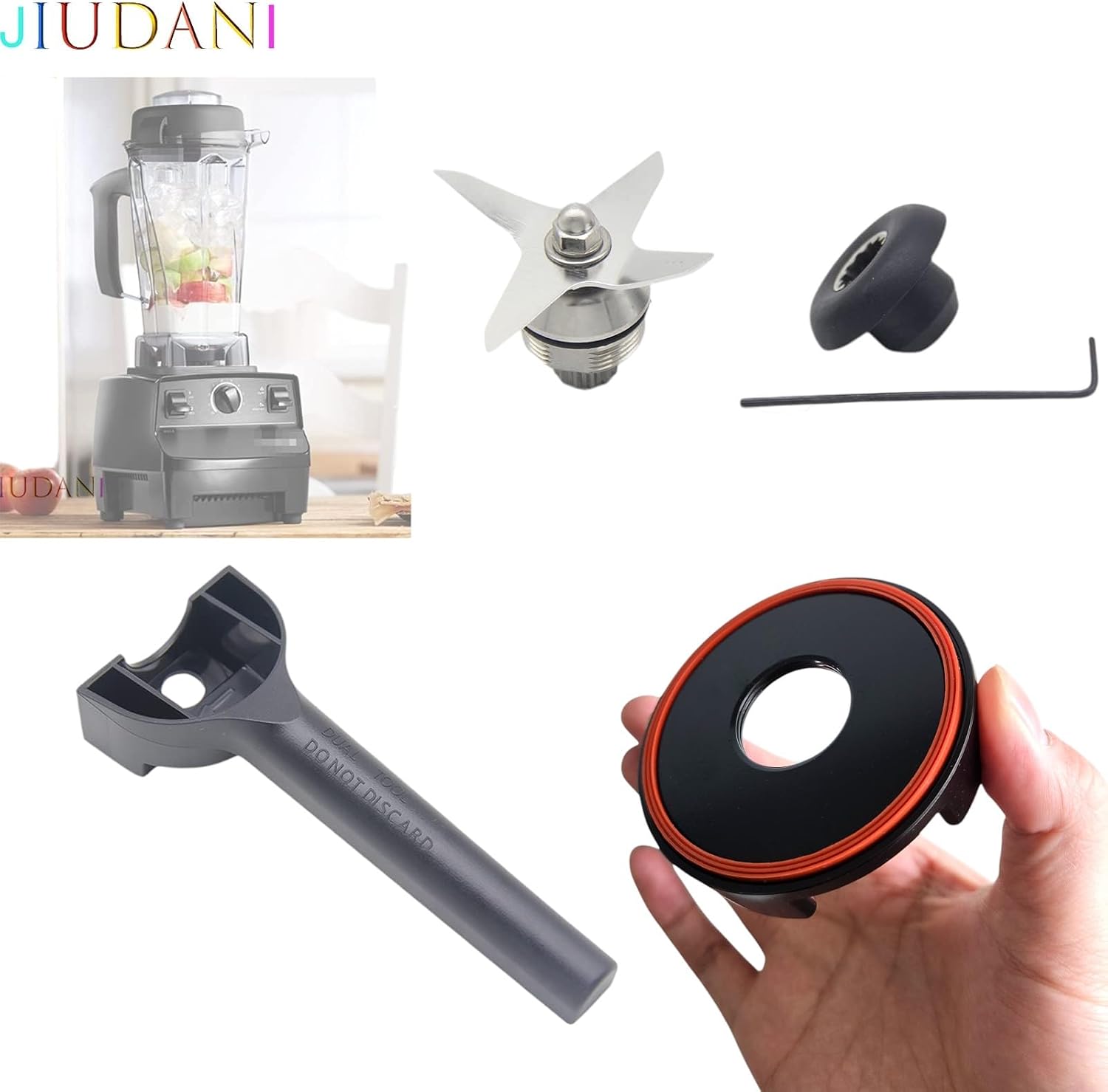 Blender 4 Knife Blade Repair Kit Include Wrench, Removal Tool, Drive Socket, Compatible with Vitamix 5200 Series Blender Mixer 32/48 and 64oz Containers