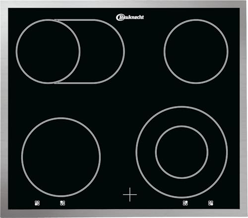Bauknecht HEKO 600 Pyro Black - Herd-Kochfeld-Kombination/Einbau-Herd mit Display und Pyrolyse (65 l)/ Glaskeramik-Kochfeld-4 Kochzonen, davon 1 Bräter-ZweikreisKochzone, 1 DUO-ZweikreisKochzone