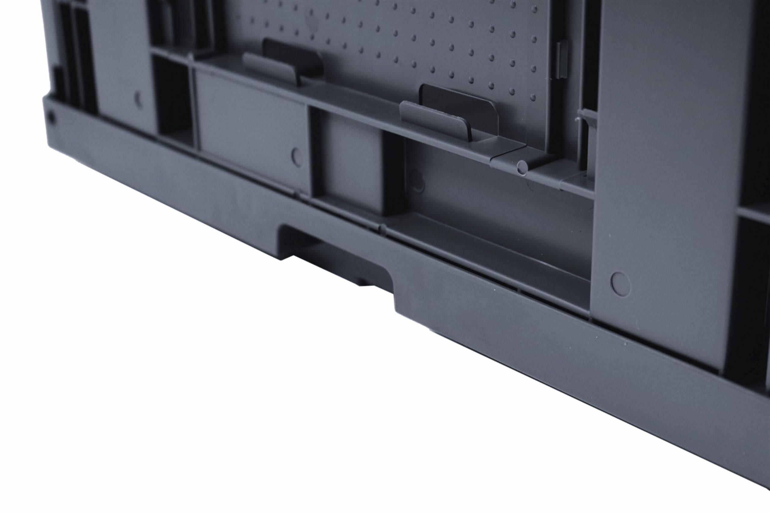 Klappbox stabil faltbar, Klappkiste groß 60L, Made in Germany, TÜV zert., Transportkiste klappbar, Faltbox mit Griff, 60x40x32 cm, Traglast bis 50kg, Grau