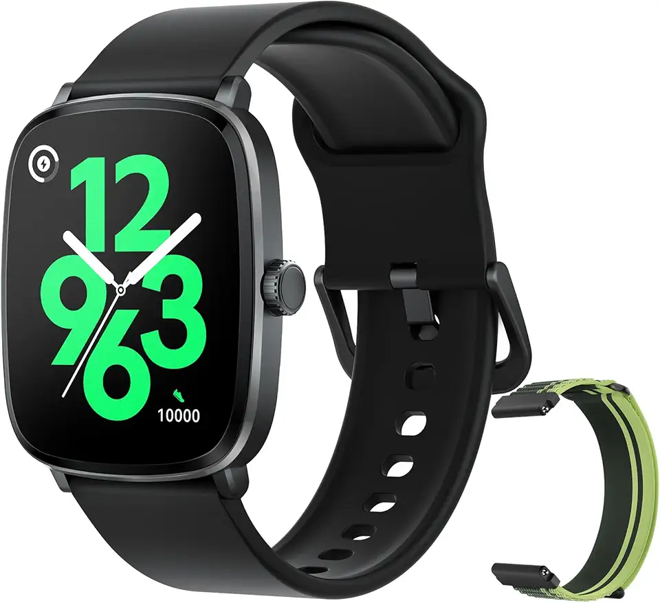 HAYLOU RS5 Smartwatch,2.01"AMOLED Display Bluetooth Telefone Chamada Relógio Inteligente para Homens e Mulheres,Duas Alças,Assistente de Voz,IP68