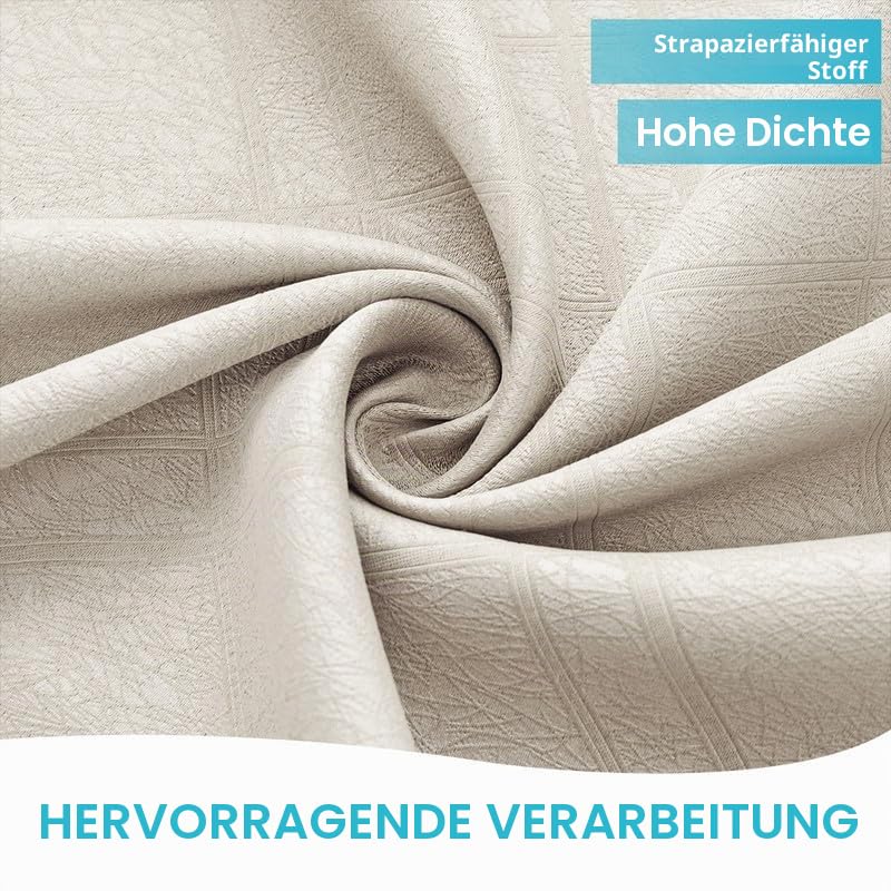 Outdoor-Vorhänge Wasserdicht Winddicht Patio-Vorhänge, Geprägtes Muster Thermisch Isolierte Verdunkelungs Sichtschutz Vorhänge Für Veranda, Pavillon, Vorhang Mit Ösen Oben Und Tab Unten