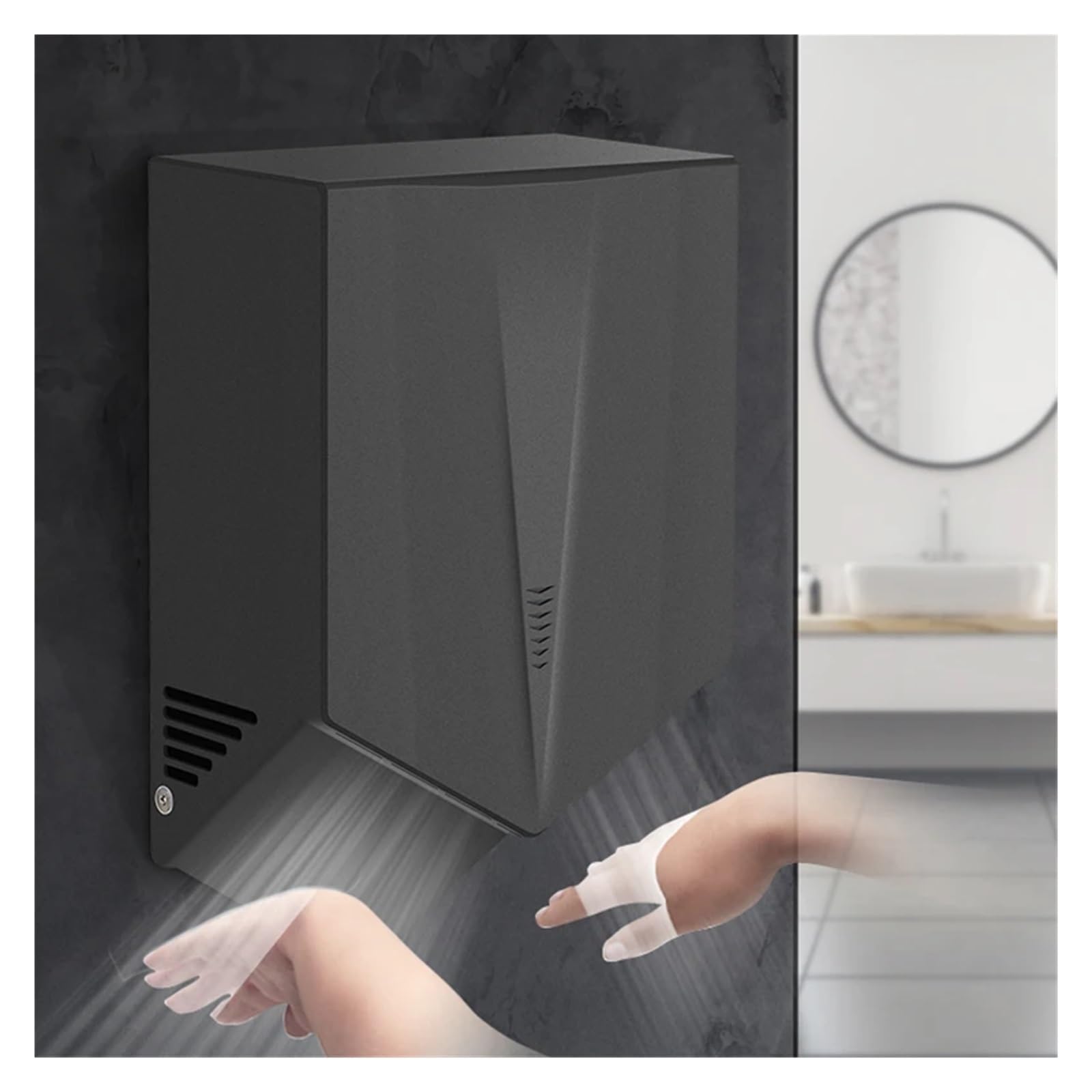 Automatyczna indukcyjna suszarka do rąk o mocy 1200 W, komercyjna telefonów komórkowych Suszarka z dmuchaniem w domu, Artykuły łazienkowe(BLK-8H8-01)