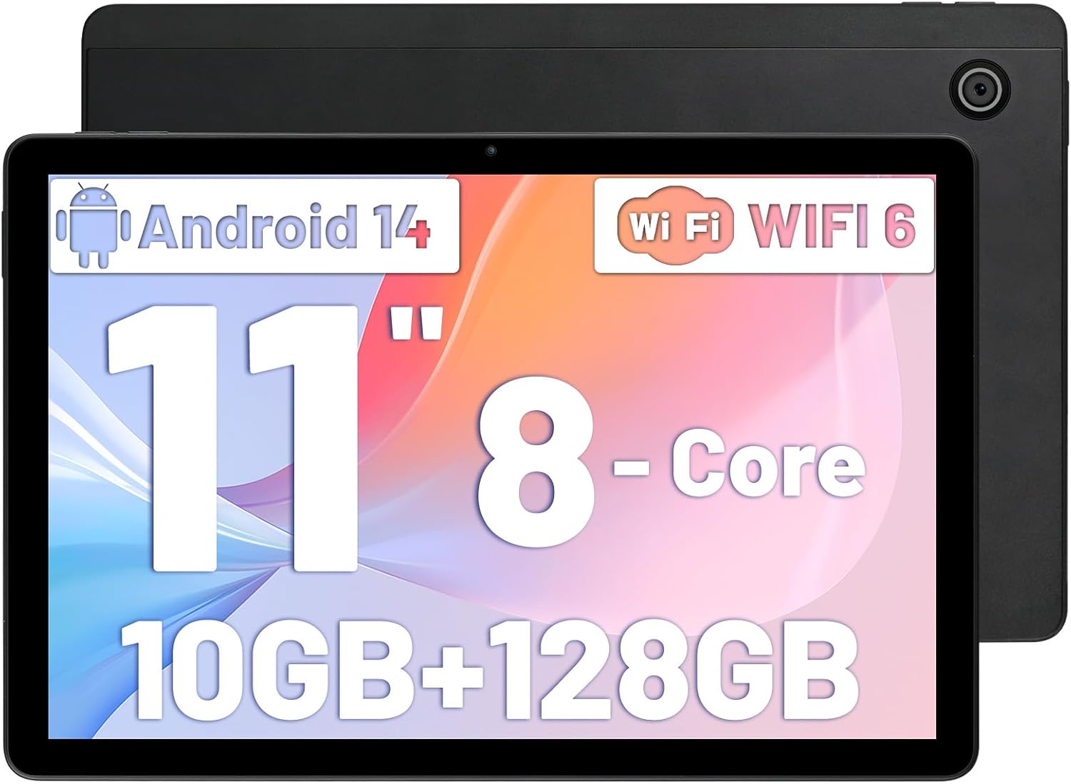 Cheerjoy Tablet 11 inch Android 14 Tablets 10GB+128GB(TF 1TB),8 Core, 5G/2.4G WiFi 6.0, 6800mAh, 5MP+8MP Camera, 1280 * 800 HD Touchscreen Tablet PC, 2 Speaker (Black)