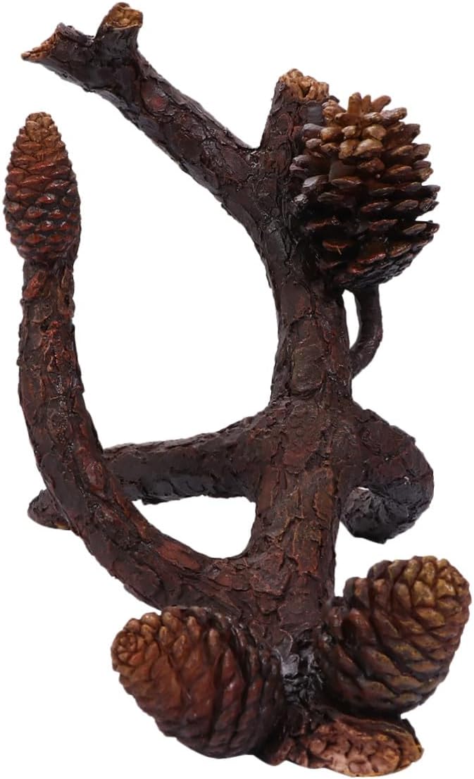 Creative Resin Pine Boughs Wine Rack Single Bottle Holder Tabletop Home Decor Sculpture for Living Display and