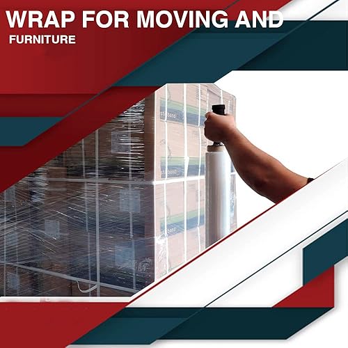Miniatura 2 de Rollo de 20 pulgadas x 1000 pies, calibre 80 grueso, envoltura retráctil de película de plástico, para mudanzas de cajas de palés, estiramiento