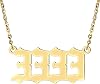 free-space Premium Angel Number Necklaces 1111 2222 3333 4444 Stainless Steel Necklace 555 7777 8888 9999 6666 Old English Numerology Necklace