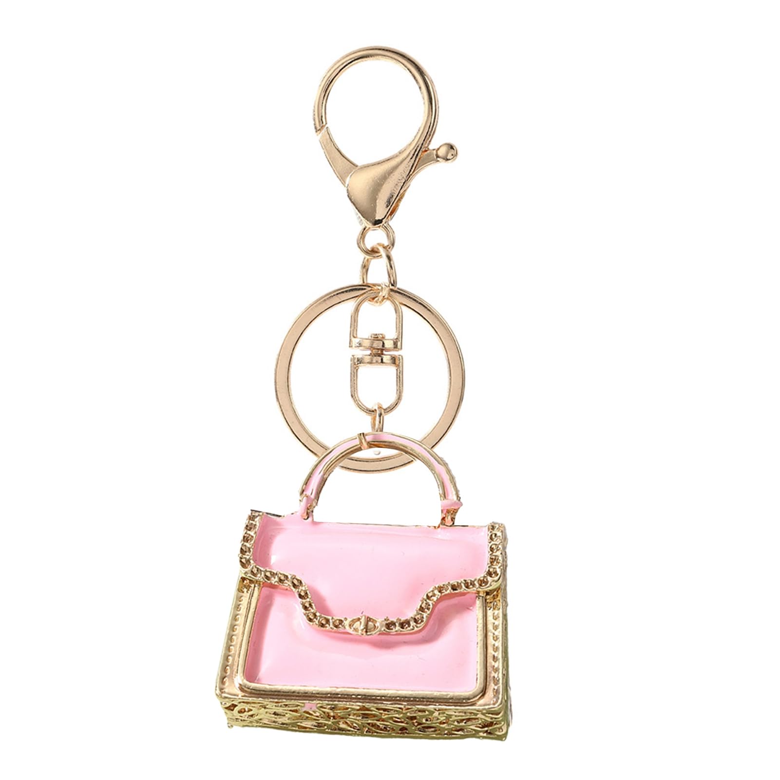 matumou Keychain Pendant Enamel Mini Handbag Design Key Chain with -Oxidation Lobster Clasp Decorative Backpacks Accessory