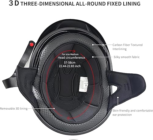 Miniatura 7 de Medio casco de motocicleta con visera solar para hombres y mujeres, casco para adultos, scooter, ATV, Cruiser aprobado por DOT