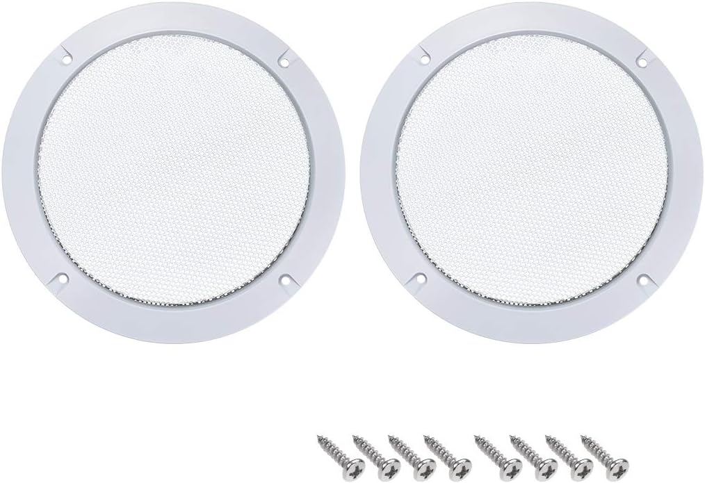 2pcs 4" Speaker Grill Mesh Decorative Circle Woofer Guard Protector Cover Accessories White