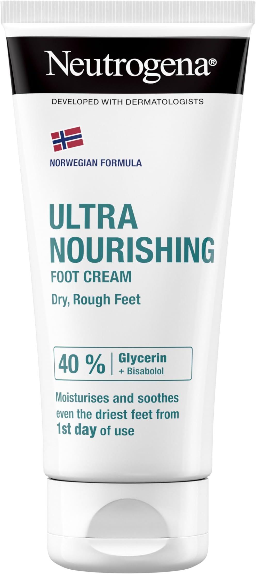 Norwegian Formula Ultra Nourishing Foot Cream for Dry Skin (1x 100ml), Intensely Moisturising Foot Cream Enriched with Glycerin, Relieving and Repairing Lotion for Dry Feet
