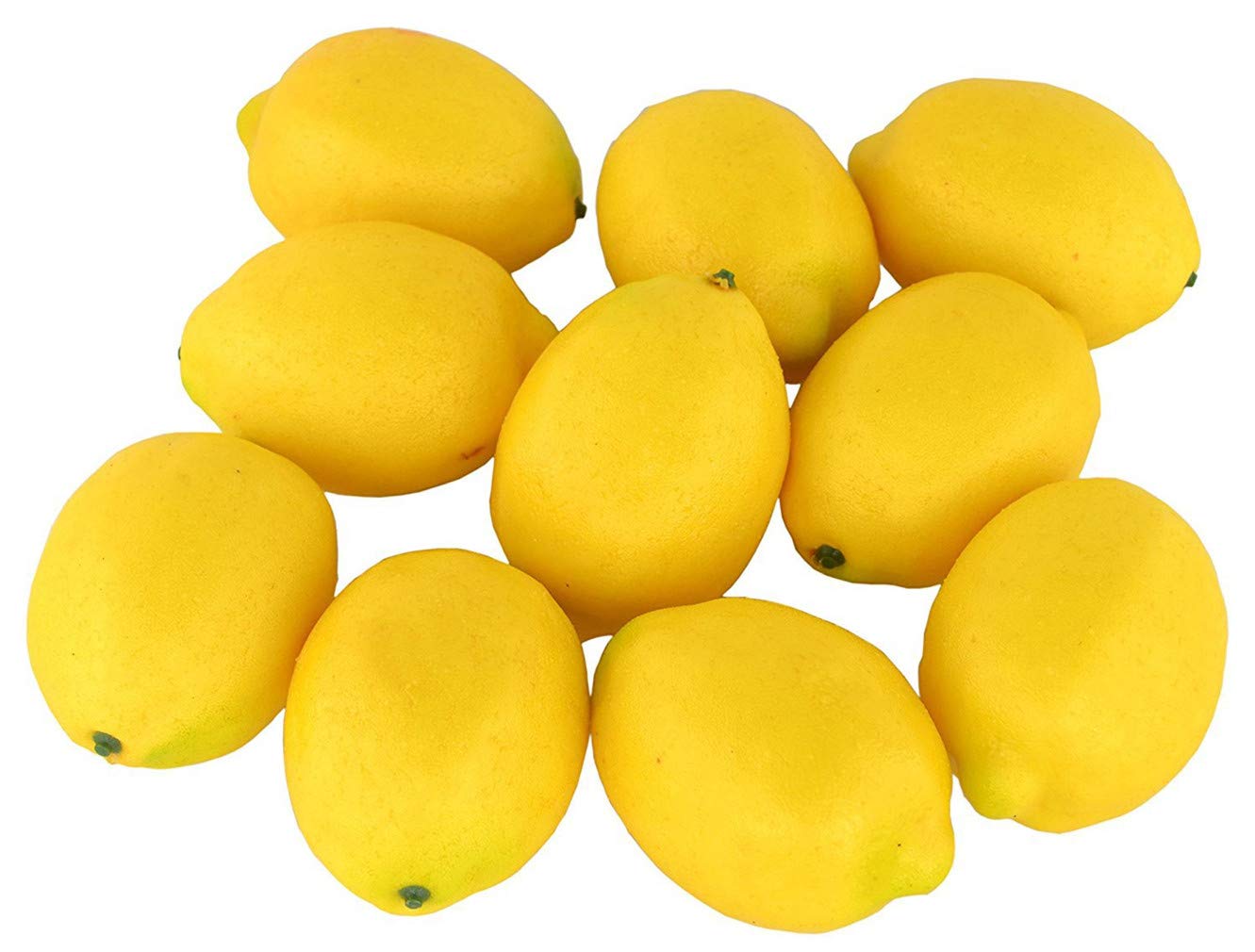 Ulalaza Lemon（Yellow） 10Pcs Fake Lemon Artificial Fruits Model Lifelike Yellow Lemon Home House Kitchen Party Decoration Desk Ornament