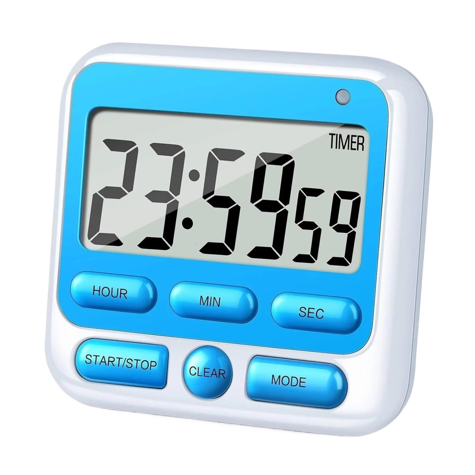 LCD Display Digital Kitchen Timer With Mute/Loud Alarm Switch ON/Off 24 Hour Clock Reliable Efficient(Blue)