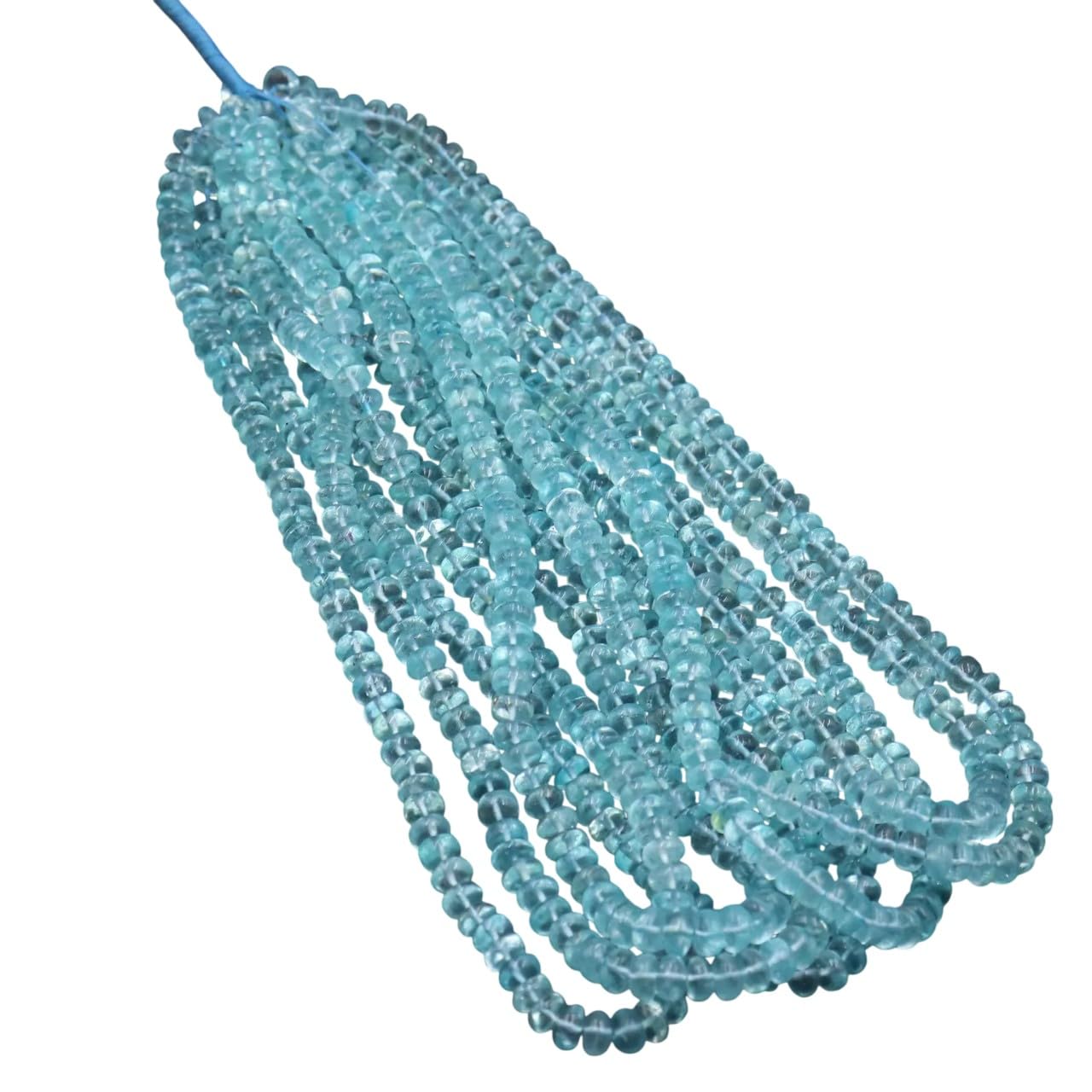 Perles de topaze bleue naturelle AAA lisses en rondelles de 7 mm pour fil de 40 cm