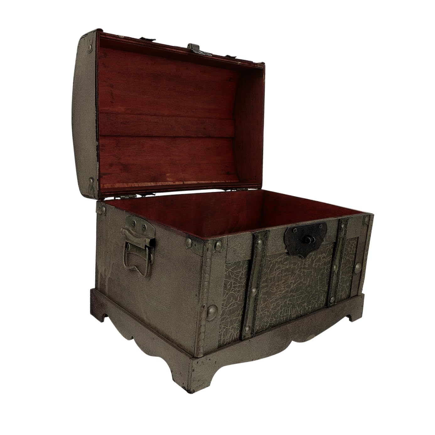 Baluue Piratenschatzkiste als Geschenk mit Schloss Aufbewahrungsbox Retro Dekorative Schatztruhe in Gold für Schmuck für Zuhause