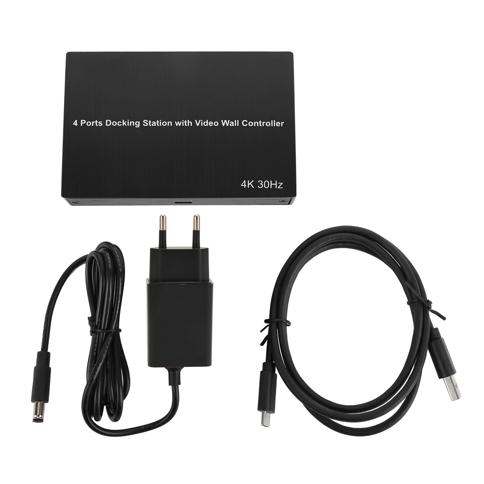 Ejoyous Adapter Interfejsu Multimedialnego USB 3.0 na HD 4-portowa Stacja Dokująca ze Stopu Aluminium 4K 30 Hz X2 1080P 60 Hz X2 do Wielozadaniowej Transmisji Strumieniowej w Biurze i Domowych