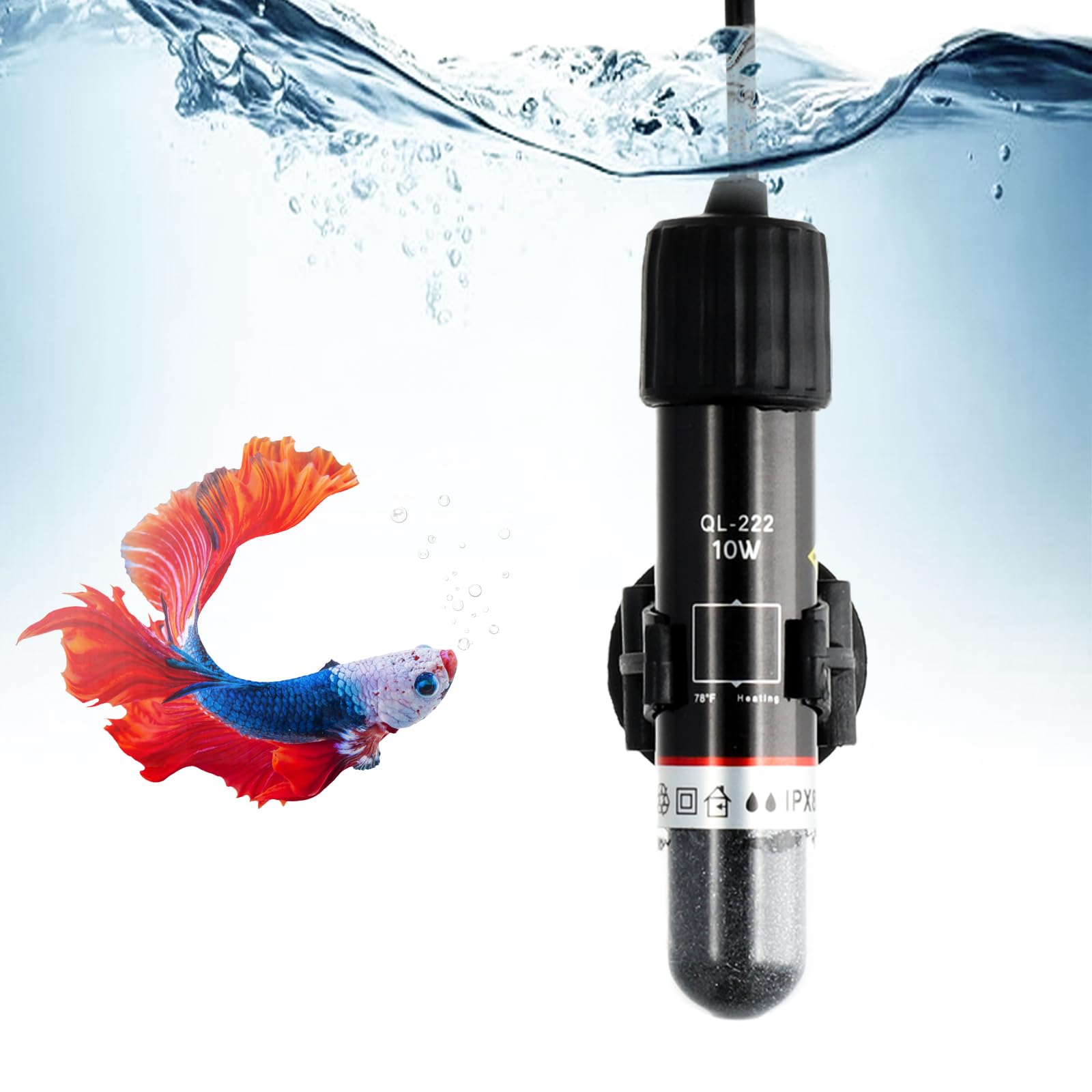 Aquarium Heater,10 W Mini Aquarium Heating Rod with Thermostat, USB Fish Tank Heater Thermostat Aquarium Turtle Heater for Small Aquariums for Salt Water and Freshwater(Small Fish Tanks)