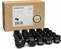 Vista 14 de Wheel Accessories Parts 20 tuercas hexagonales de 9/16"-18 roscas de extremo abierto de 0.984 in, 1.00 pulgadas de largo, cromadas, 6 ranuras