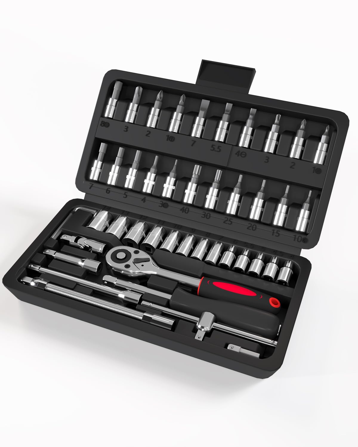 Lot De 46 Embouts 1/4" Drive Metic - Boîte à Outils Chromée Pour Travaux Quotidiens - Réparations De Vélo Et Réparations Légères De Voiture