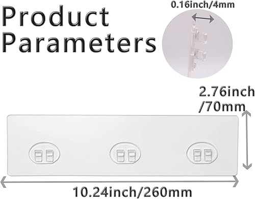 Miniatura 9 de Paquete de 2 adhesivos de ducha para reemplazo adhesivo transparente fuerte para organizador de ducha almohadillas adhesivas sin taladrar para cesta