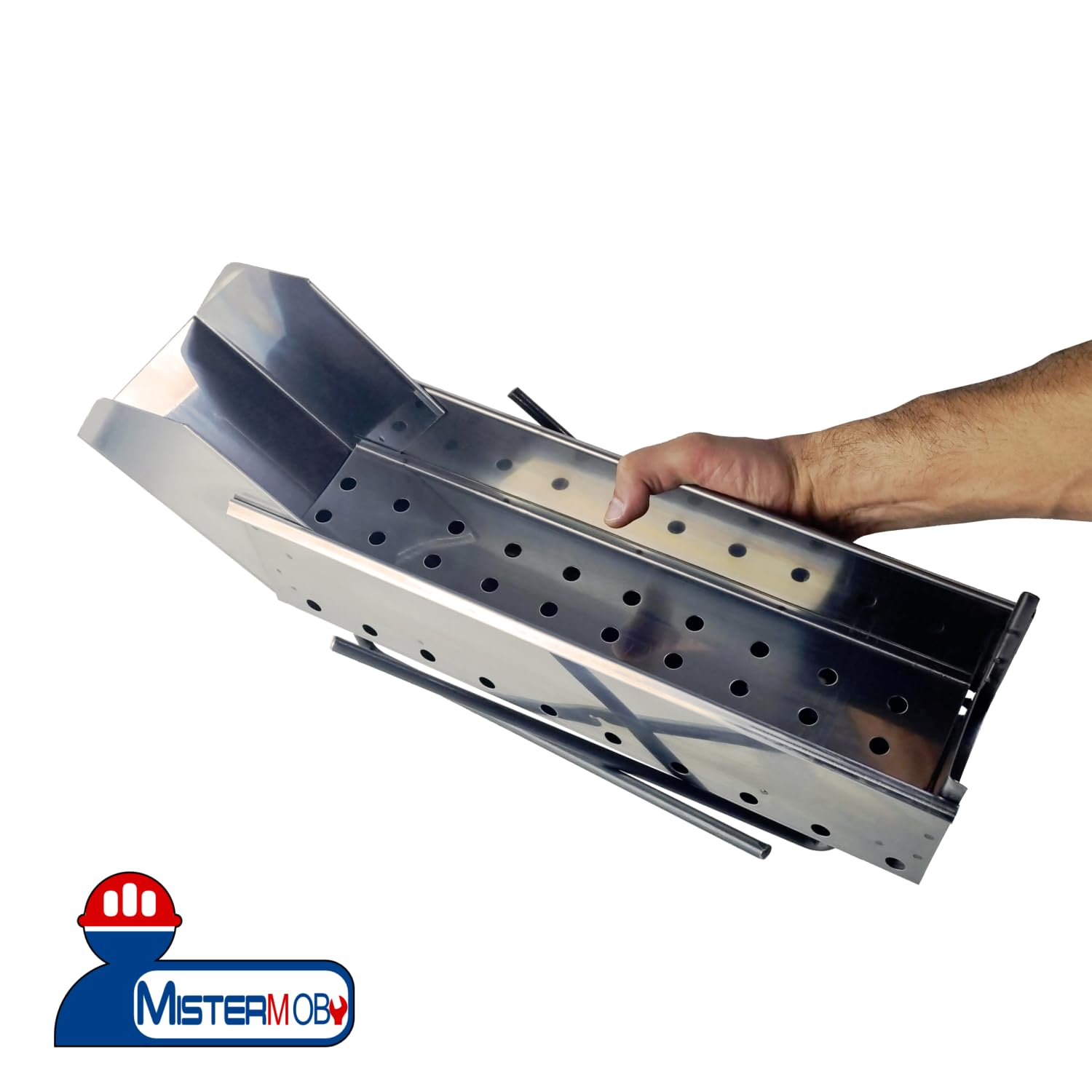 Mini barbecue en acier inoxydable de 50 cm avec pieds pliables