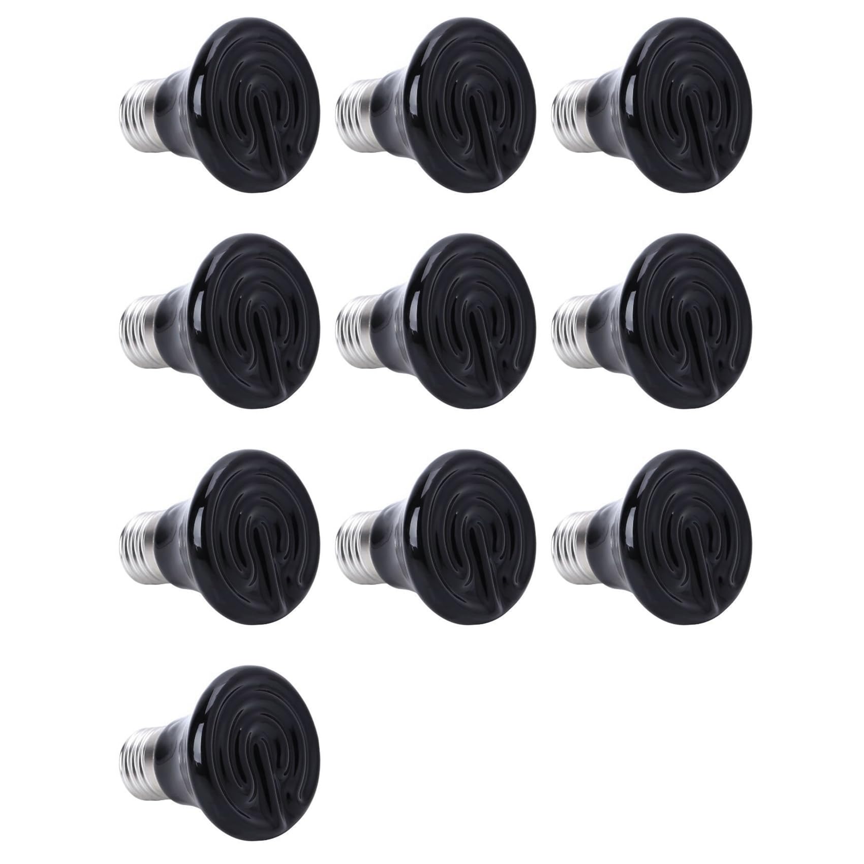 10X Heiße 75W E27 Haustier Heiz Lampe Schwarz Infrarot Keramik Emitter Wärme Glühbirne Haustier Brut Reptil Lampe 220-230V