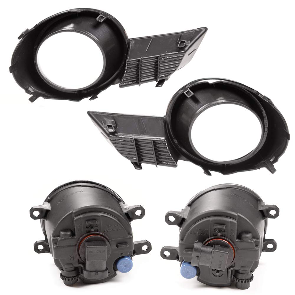 New Replacement For Toyota Highlander 2008-2011 Fog Light Trim Left And Right Side With H11 Bulbs+Switch Wiring Harness