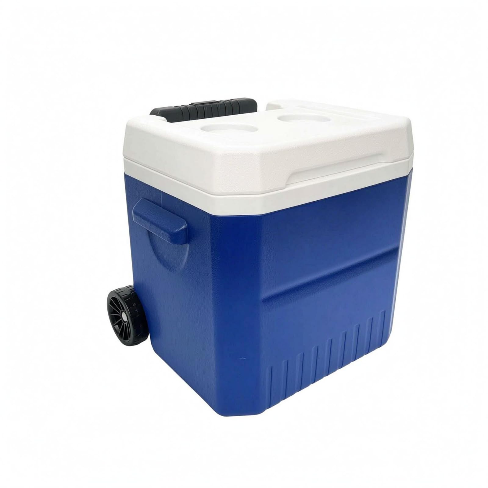 F Fityle Contenedor Aislado Portátil con Forma Cuadrada y Capacidad de 18 L Carrito Resistente para Organizar Bebidas Tapa con Portavasos Adecuado para Picnic Fiestas Camping y Excursiones, Azul