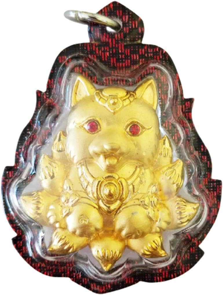 MiracleTH6395 Magic Charm 9 Tails Fox Lady Thai Pendant Amulet Talisman Buddha Love Money Business Lucky Kruba Tao