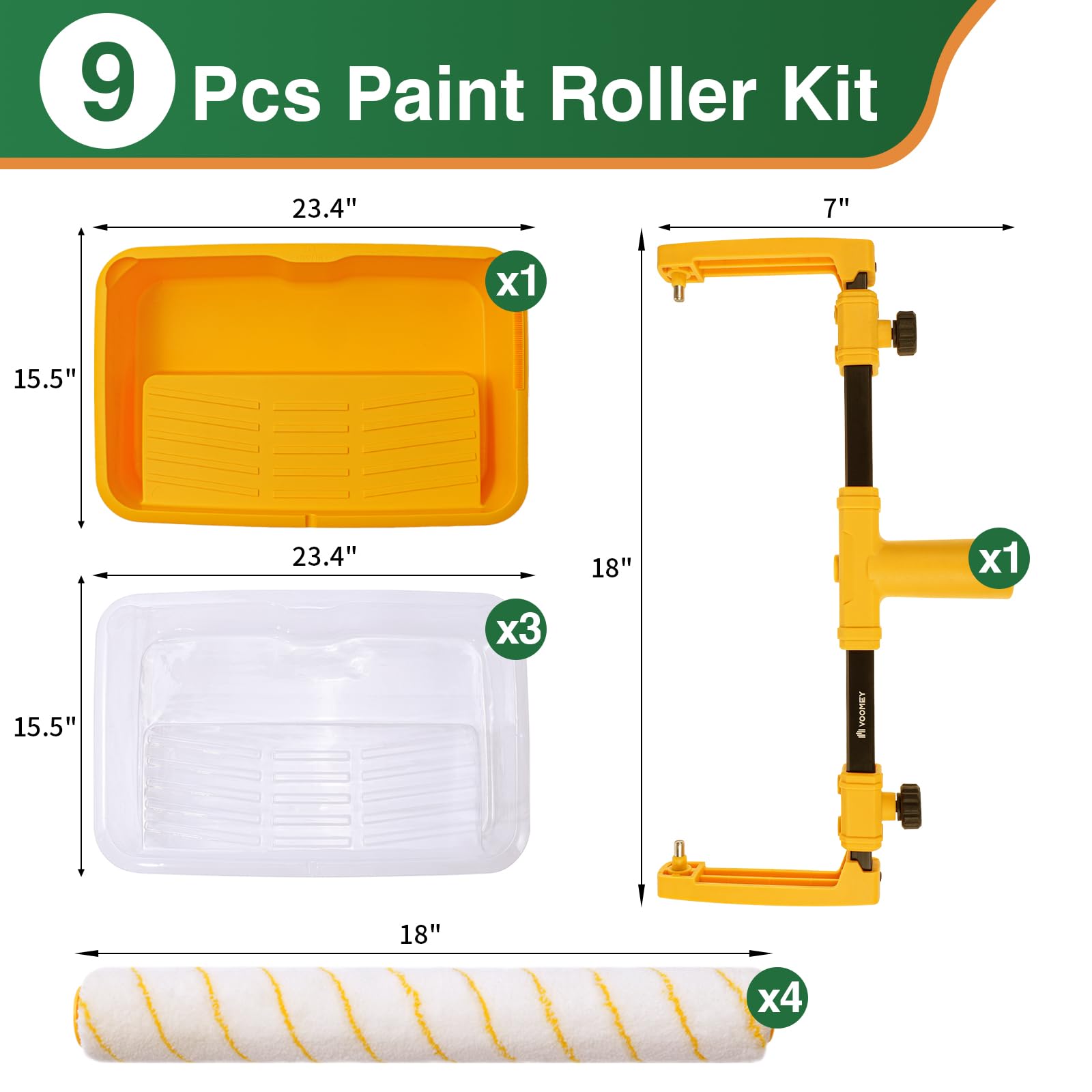 Vaschette Per Rullo Pittura Da 10.2 Cm - Set 2 Pezzi, Con Superficie Testurizzata E Piedini Antiscivolo, Per Verniciature Precisi E Senza Bolle - Foto 6