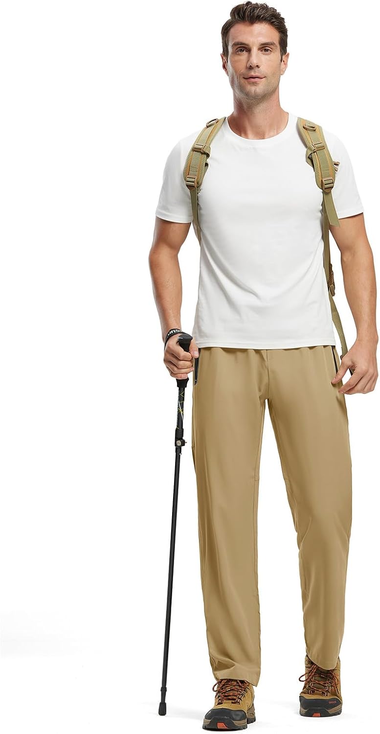BGOWATU Men's Sweatpants Zipper Pockets Joggers Lightweight Quick Dry Breathable Hiking Pants - Image 4