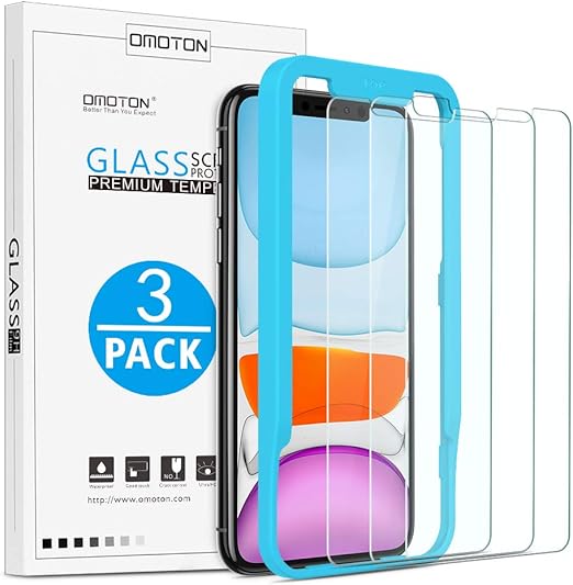 OMOTON Tempered Glass Screen Protector Compatible with Apple iPhone 11 / XR, 6.1